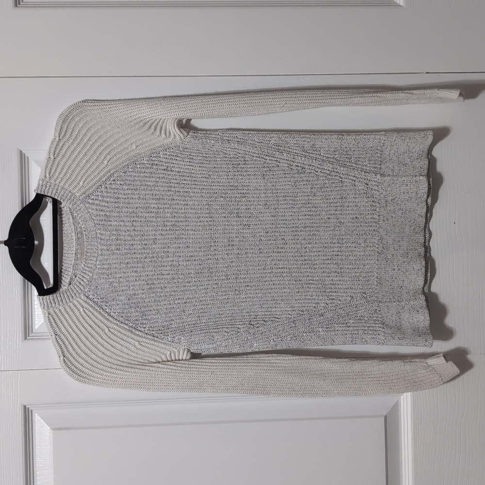 Loft Gray and Cream Sweater